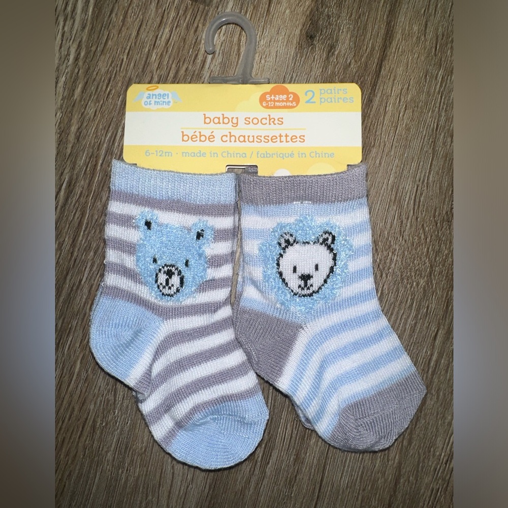 Baby Socks - Blue and Gray